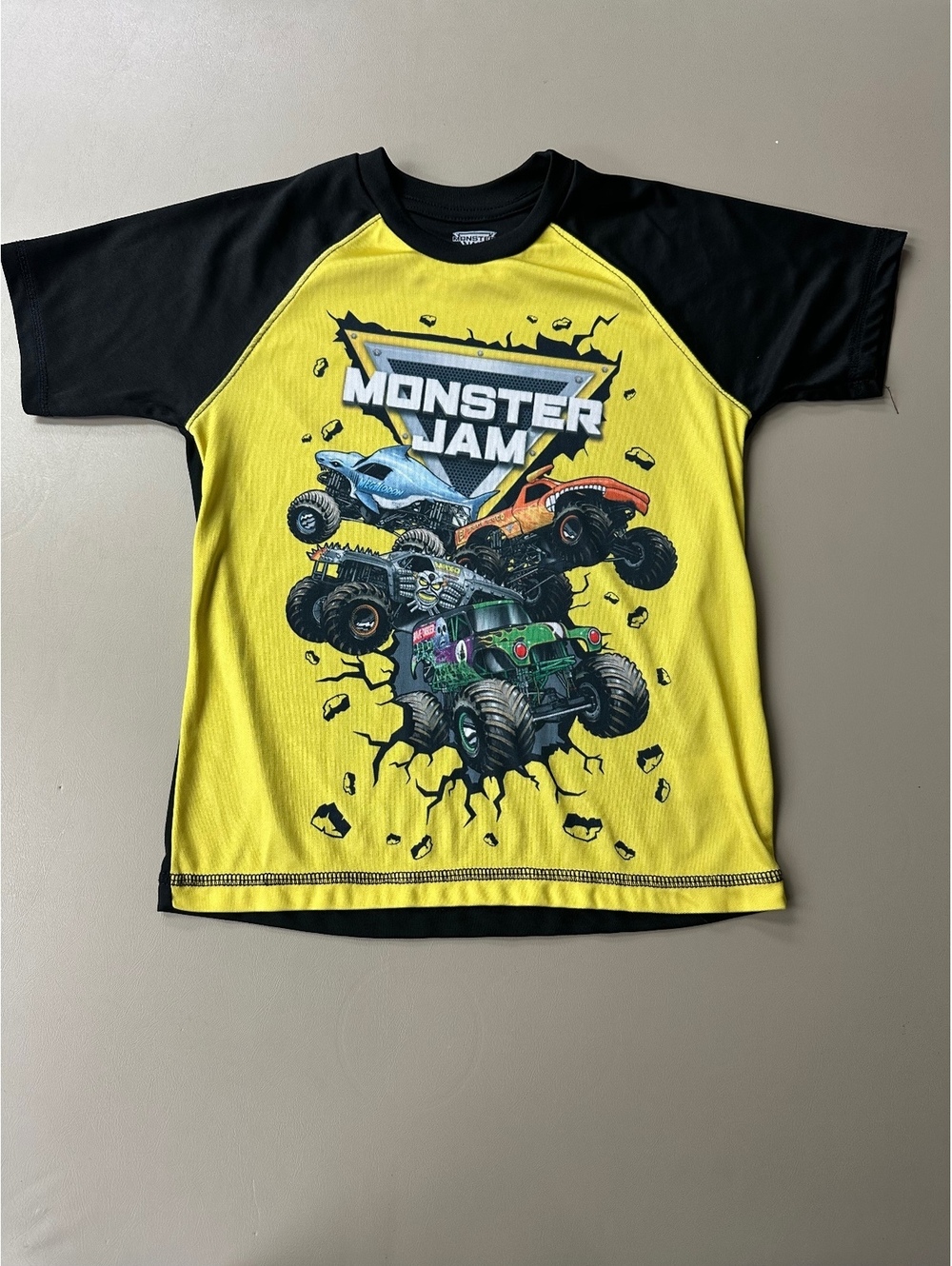 Monster Jam Kids' Short Sleeve Raglan T-Shirt Size 7/8